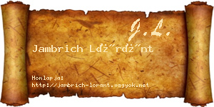 Jambrich Lóránt névjegykártya